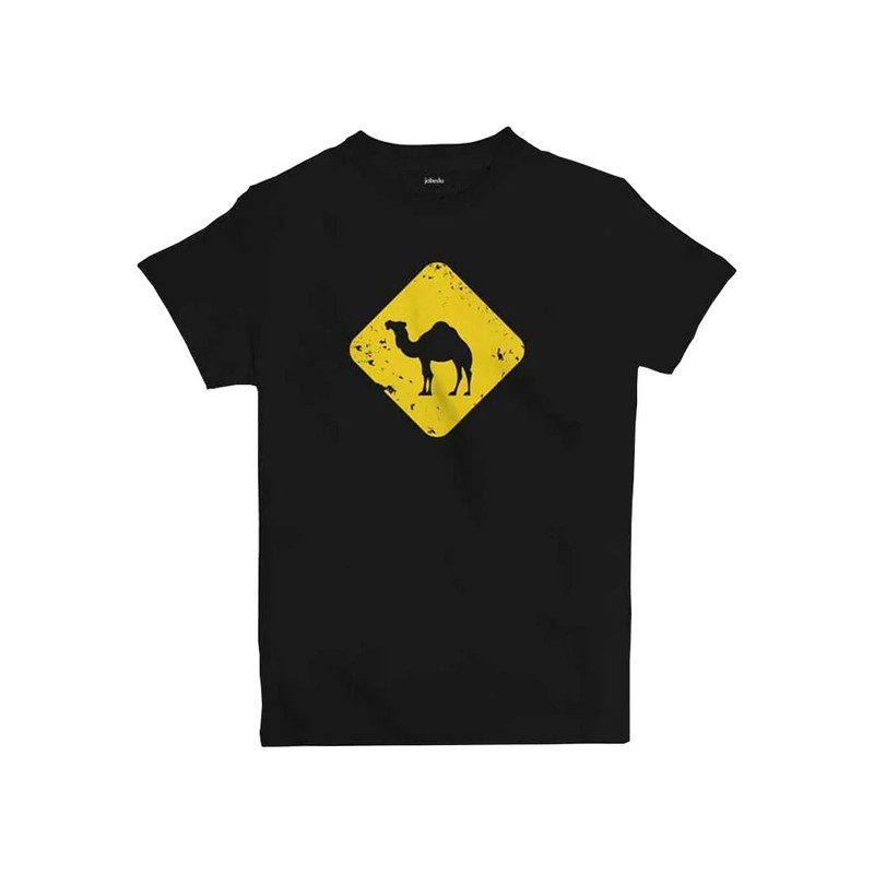 Jobedu Camel Crossing Kids' T-shirt - Black - تي-شيرت - Size:10 Years Old